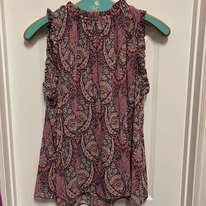 GAP Magenta Paisley Sleeveless Blouse